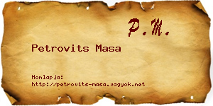 Petrovits Masa névjegykártya